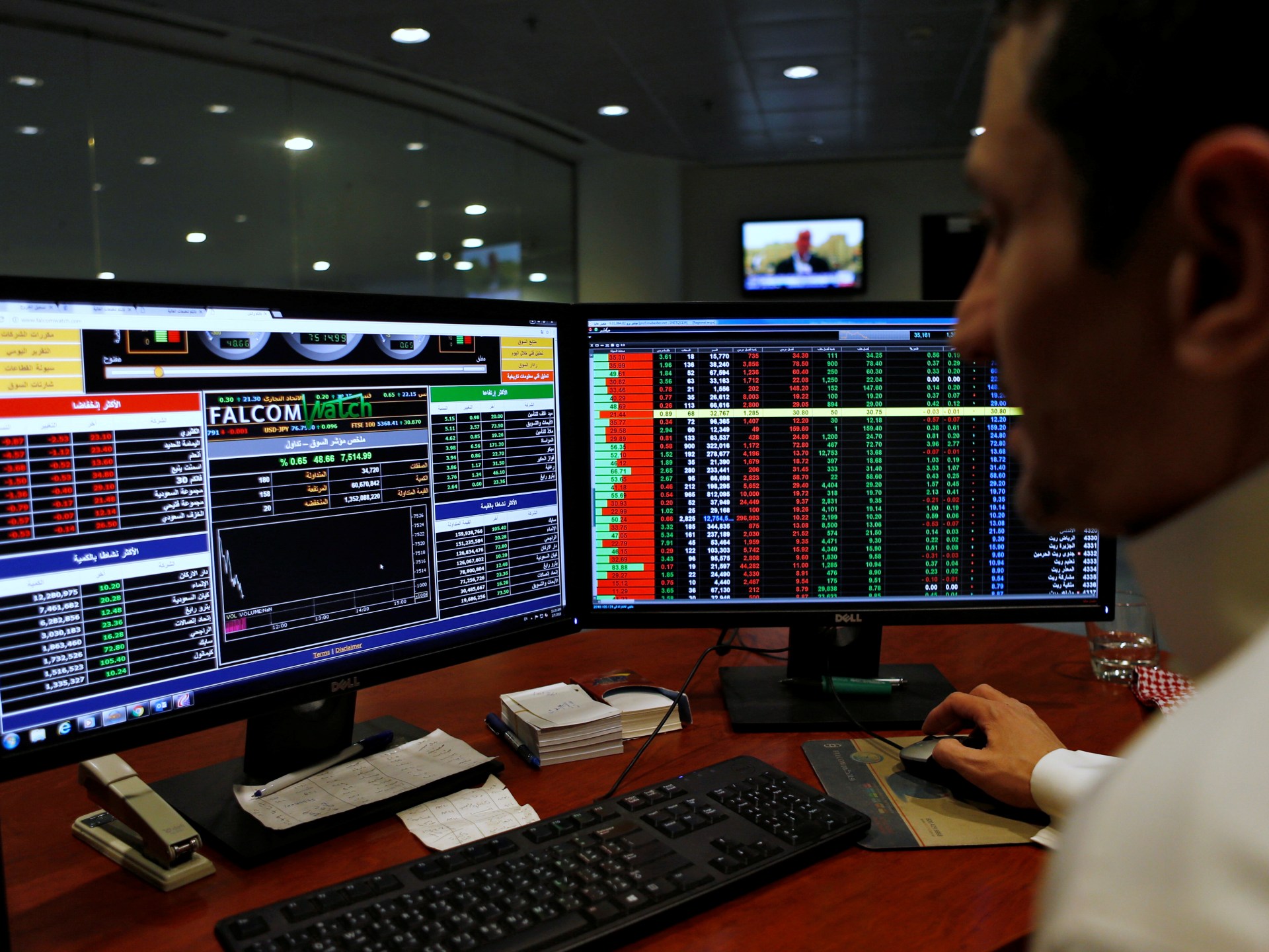 أداء البورصات العربية اليوم: ضغوط بيعية تطال “تاسي” وأرامكو مقابل مكاسب طفيفة في قطر وعمان