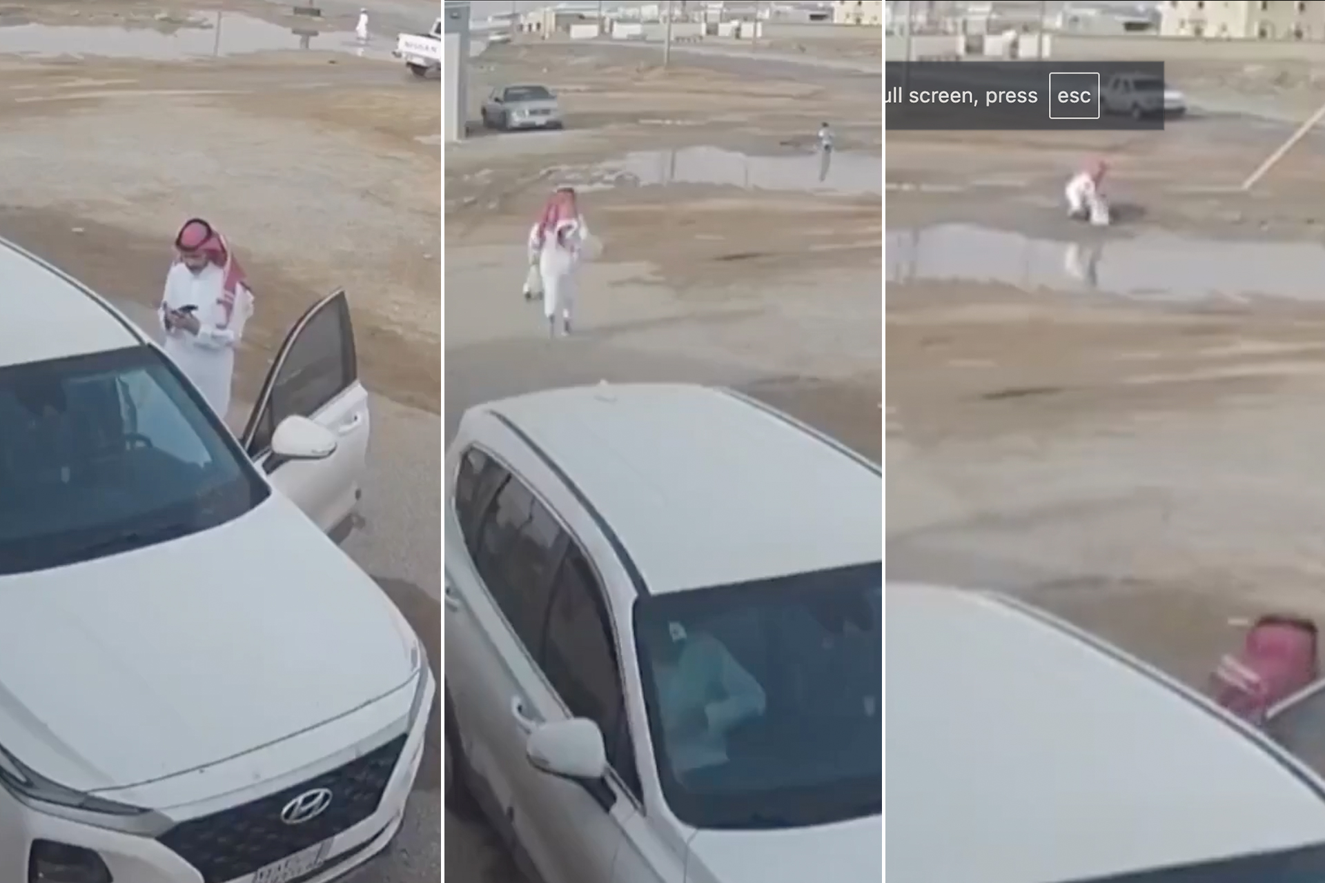 بطل حائل يتصدر التريند.. شاهد لحظة إنقاذ طفل من غرق محقق في حفرة مياه